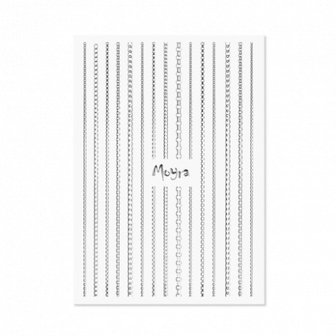 Nail art strips chain 02 silver